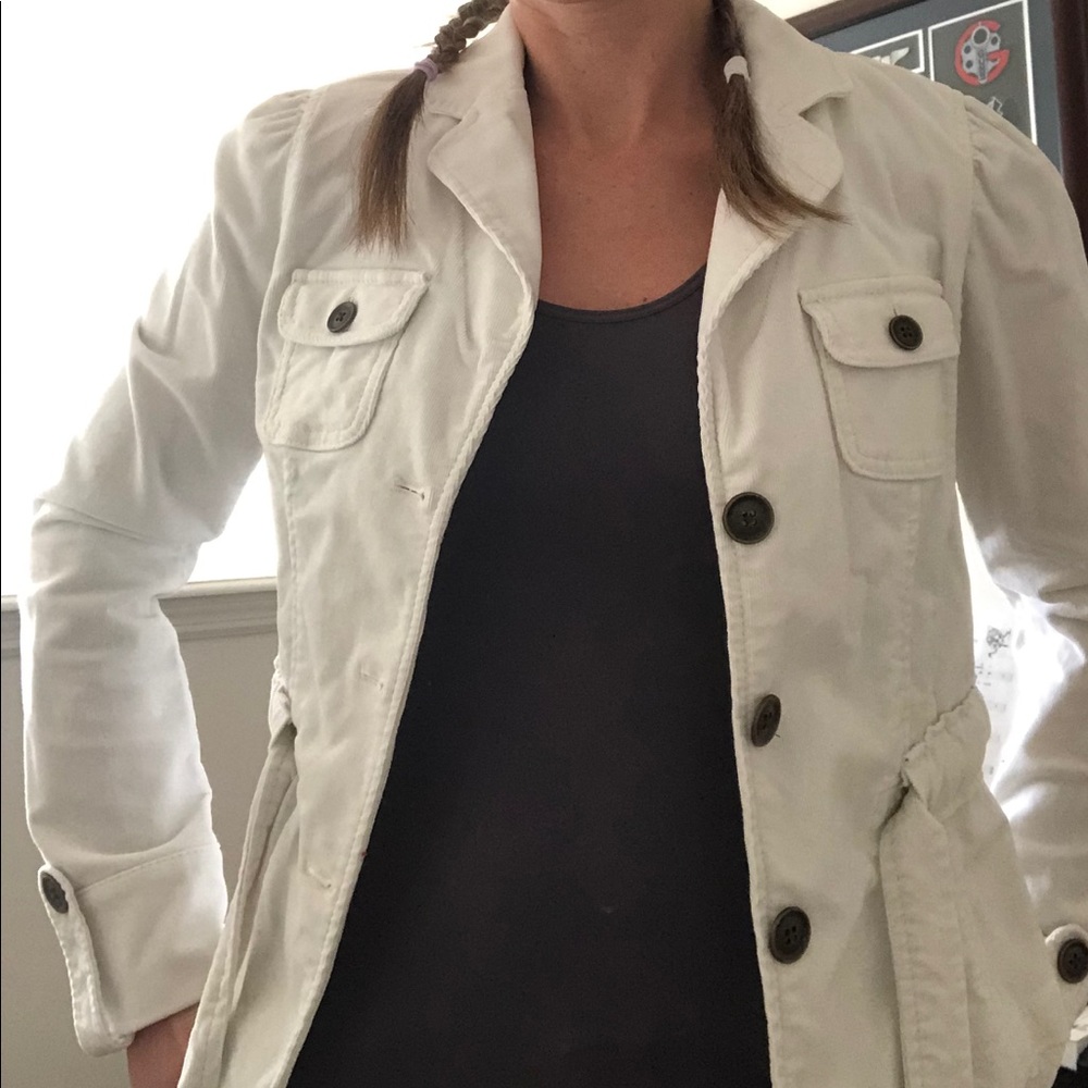 Ann Taylor white corduroy blazer